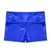 Agoky Kids Girls Metallic Shiny Gymnastics Workout Yoga Dance Sports Shorts Bottoms Blue 8 view 3