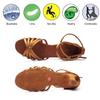 MSMAX Women's Practice Ballroom Dancing Shoes Indoor Performance Latin Dance Shoes for Woman Tan 4 M US Women view 4