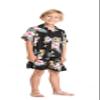 Boy Hawaiian Aloha Shirt in Hibiscus Black Size 14 view 3