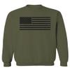 0023. United States of America Vintage American Flag USA us Military Patriotic Style Men's Crewneck Sweatshirt (Olive, X-Large) view 1