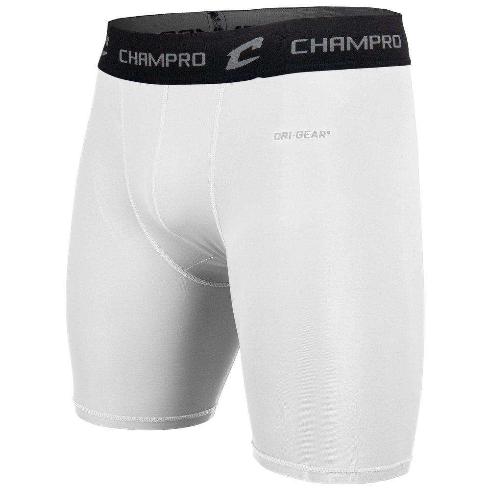 Champro Polyester/Spandex Compression Short, Youth Small, White