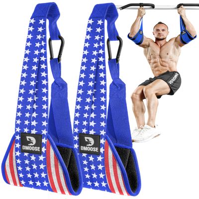DMoose Ab Straps for Abdominal Muscle Building, Arm Support for Ab Workout, Hanging Ab Straps for Pull Up Bar Attachment, Ab Exercise Gym pullup Equipment for Men Women