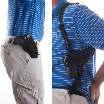 Gun Holster Buy 1 Shoulder GET 1 Hip Compatible with Hi-Point 45 Hi Point 40 Sig Sauer P250 Taurus PT140 PT145 H & K USP Fits Most 45 Autos #6