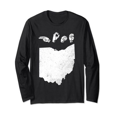 American Sign Language Ohio Home Long Sleeve T shirt