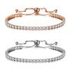 Olsen Twins Adjustable Slider Chain Cubic Zirconia Tennis Bracelet Bangle Set (White) view 1