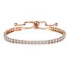 Olsen Twins Adjustable Slider Chain Cubic Zirconia Tennis Bracelet Bangle Set (White) view 3