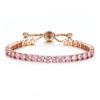 Olsen Twins Adjustable Slider Chain Cubic Zirconia Tennis Bracelet Bangle Set (Pink) view 2