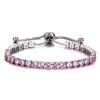 Olsen Twins Adjustable Slider Chain Cubic Zirconia Tennis Bracelet Bangle Set (Pink) view 3