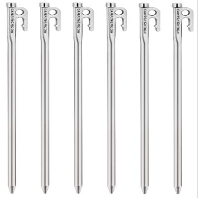 Camping Moon R-35-6P Martensitic Stainless Steel 420J Hardened, Forged Pegs, R Series, Power Pegs, Perfect for Hard Surfaces