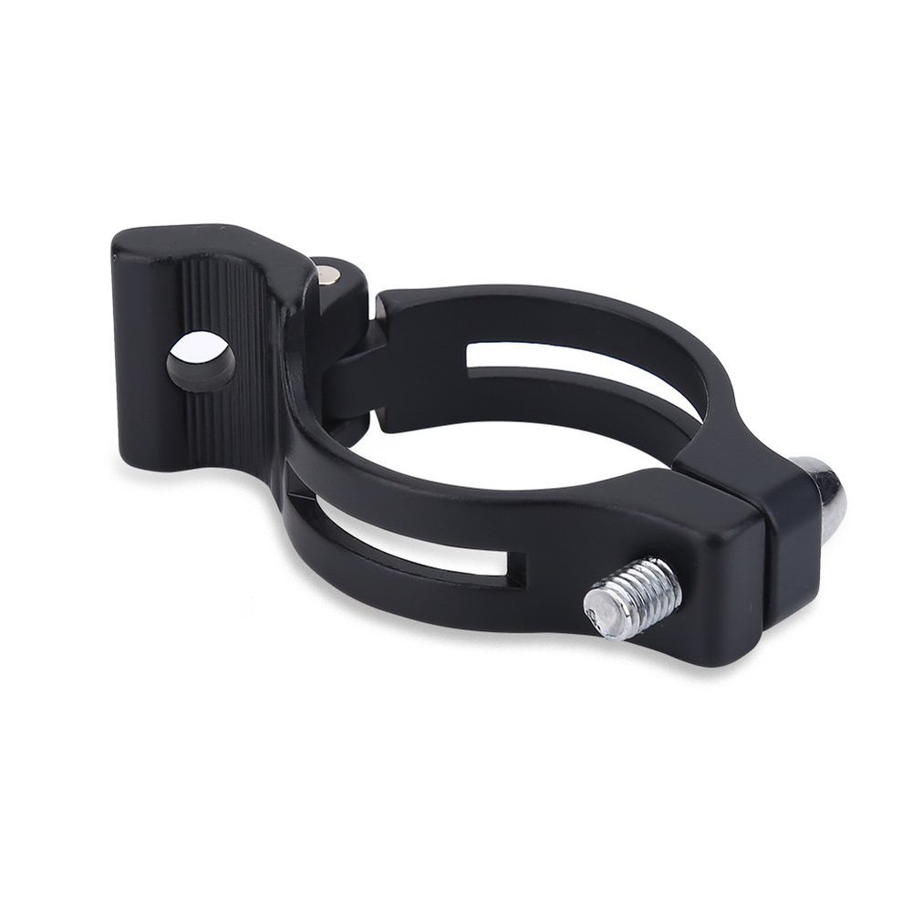 Alomejor Aluminum Alloy Front Derailleur Clamp, Black, 31.8mm/34.9mm, Bike Accessory, Hollow Design, Lightweight, High Strength
