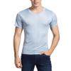 LingDooo Mens Silk T Shirt Soft Undershirt Summer Comfort Breathable Tee Workout Top Casual Sleep Wear No Shrink,Great Gift (M(Tag XL), V-Light Blue) view 2