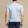 LingDooo Mens Silk T Shirt Soft Undershirt Summer Comfort Breathable Tee Workout Top Casual Sleep Wear No Shrink,Great Gift (M(Tag XL), V-Light Blue) view 4