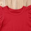 Infant Toddler Baby Girl Top Basic Plain Ruffle T-Shirt Blouse Casual Clothes (0-6 Months, Red) view 3