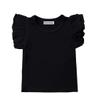 Infant Toddler Baby Girl Top Basic Plain Ruffle T-Shirt Blouse Casual Clothes (0-6 Months, Black) view 1