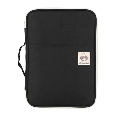 A4 Document Bags Portfolio Handbag, Multifunction Files Organizer Computer Notebook Handbag Storage Zippered Bag Great for Travel School Office(Black)