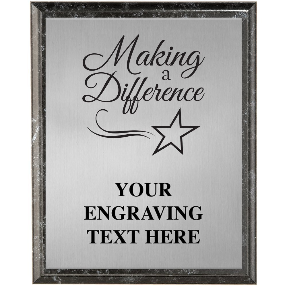 Corporate Plaques - 5 x 7 Making A Difference Etched Recognition Trophy Plaque Award Prime