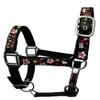 Equitem 2 Ply Nylon Pony Halter with Design Accent (Black) view 1