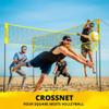 CROSSNET Quick Assemble 4 Square Volleyball Game Set for Adults and Kids with Volleyball Net, Backpack and Ball for Outdoor Games view 2