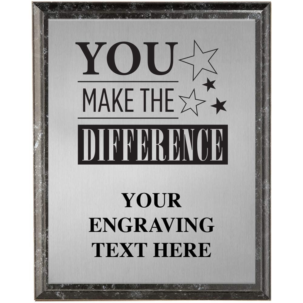Corporate Plaques - 5 x 7 You Make The Difference Etched Recognition Trophy Plaque Award Prime
