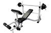 Ader Olympic Universal White Bench w/Bar & 255lbs Gray Easy Grip Olympic Plates Set view 1