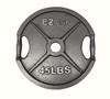 Ader Olympic Universal White Bench w/Bar & 255lbs Gray Easy Grip Olympic Plates Set view 2