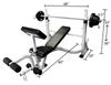Ader Olympic Universal White Bench w/Bar & 255lbs Gray Easy Grip Olympic Plates Set view 3