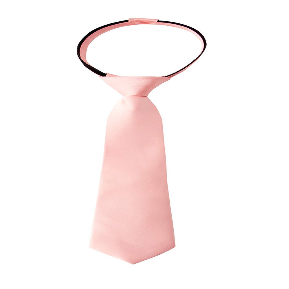 Spring Notion Boys' Solid Color Microfiber Zipper Tie Medium Petal