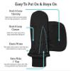 N'Ice Caps Kids Waterproof Snow Mittens Cold Weather Thinsulate Insulated (Black, 8-10 Years) view 3