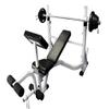 Ader Olympic Universal White Bench w/Gray EZ Grip Olympic Plates and 7' Bar 300lbs Weight Olympic Set view 1