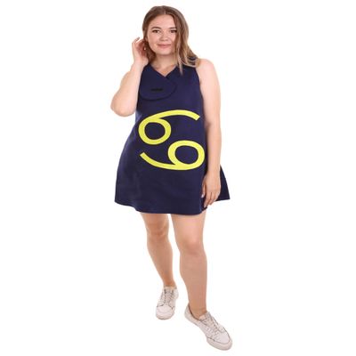 Adult Women's 12 Constellation of Cancer Party Troll Dress Costume | Blue Halloween Costume HC-926 (XL)