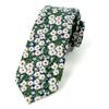 Spring Notion Men's Cotton Printed Floral Skinny Tie - Green/Red view 1