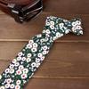 Spring Notion Men's Cotton Printed Floral Skinny Tie - Green/Red view 3