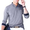 XTAPAN Men's Casual Long Sleeve Slim Fit Polo Cotton T Shirt US S 8889 Grey view 1