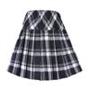 EXCHIC Women's A-Line Mini Skirt Stretchy High Waist Pleated Tennis Skirts Plaid School Uniform Dance Casual Wear (S, 1 White-Black) view 3