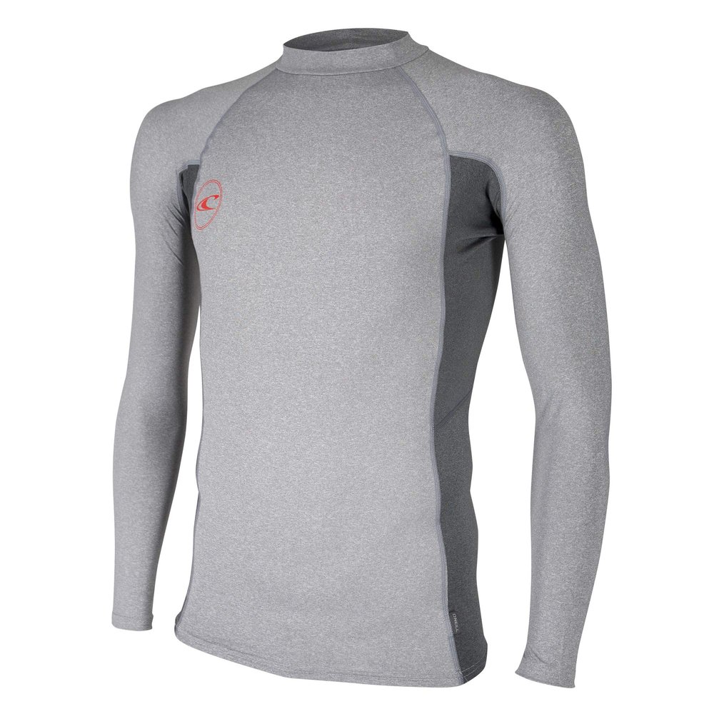 O'NEILL Men's Basic Long Sleeve Premium Rash Guard, Cool Grey Back Cool Grey, XX-Large