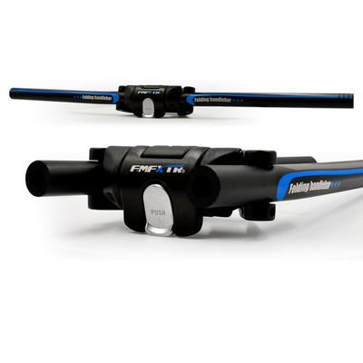 UPANBIKE Bike Folding Handlebar Aluminum Alloy Scooter Handlebar Quick Release Foldable Bar 31.8mm/25.4mm (Black+Blue)