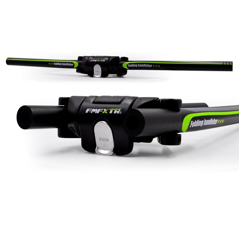 UPANBIKE Bike Folding Handlebar Aluminum Alloy Scooter Handlebar Quick Release Foldable Bar 31.8mm/25.4mm (Black+Green)