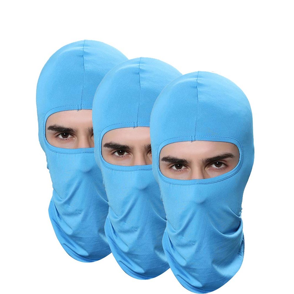 Pack of 3 Balaclava Outdoor Fishing Mask Winter Ski Hats for Men Running Airsoft Motorcycle Mask Blue