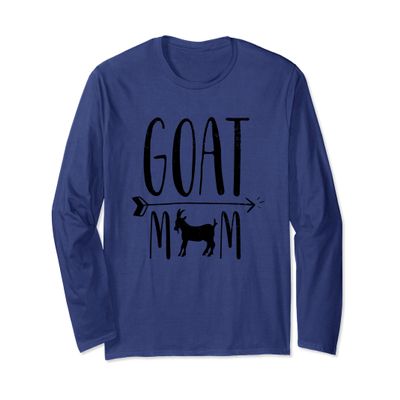 Goat Mom for Pet Owner or Farmer Black Long Sleeve Shirt