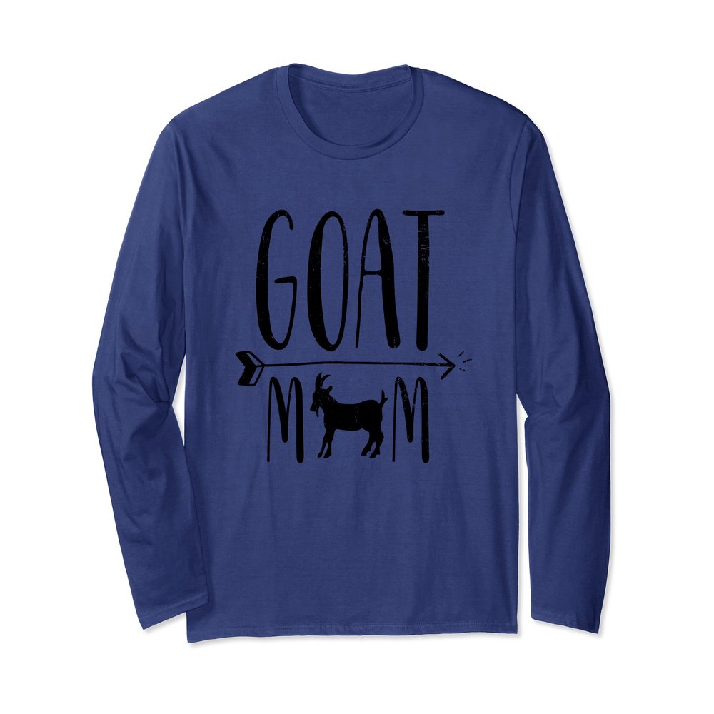 Goat Mom for Pet Owner or Farmer Black Long Sleeve Shirt