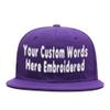 Custom Embroidered Hip-hop Hat Personalized Adjustable Hip-hop Cap Add Your Text Purple view 1