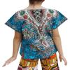 RaanPahMuang Childs Inidian Bright Intricate Ankara Short Sleeve Vase Print Shirt, 10 Years-12 Years, Bondi Blue view 2