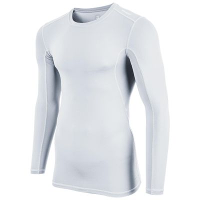 Champro Long Sleeve Compression Shirt - Polyester/Spandex, Adult Large, White