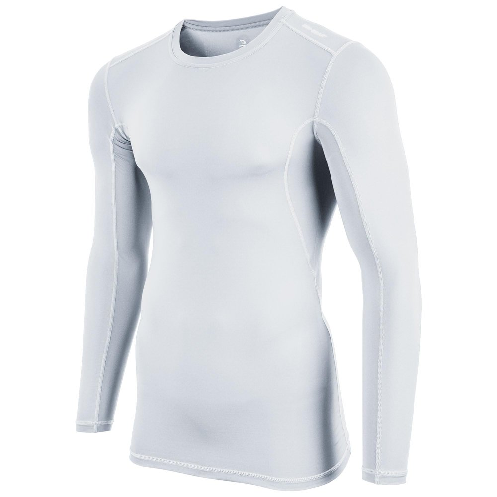 Champro Long Sleeve Compression Shirt - Polyester/Spandex, Adult Large, White