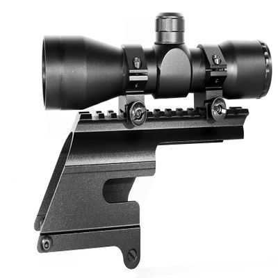 Trinity 4x32 Hunting Scope with Mount for Winchester 1400 Picatinny Weaver Mount Adapter Aluminum Black Tactical Optics Hunting Accessory mildot Reticle Target Range Gear Single Rail.