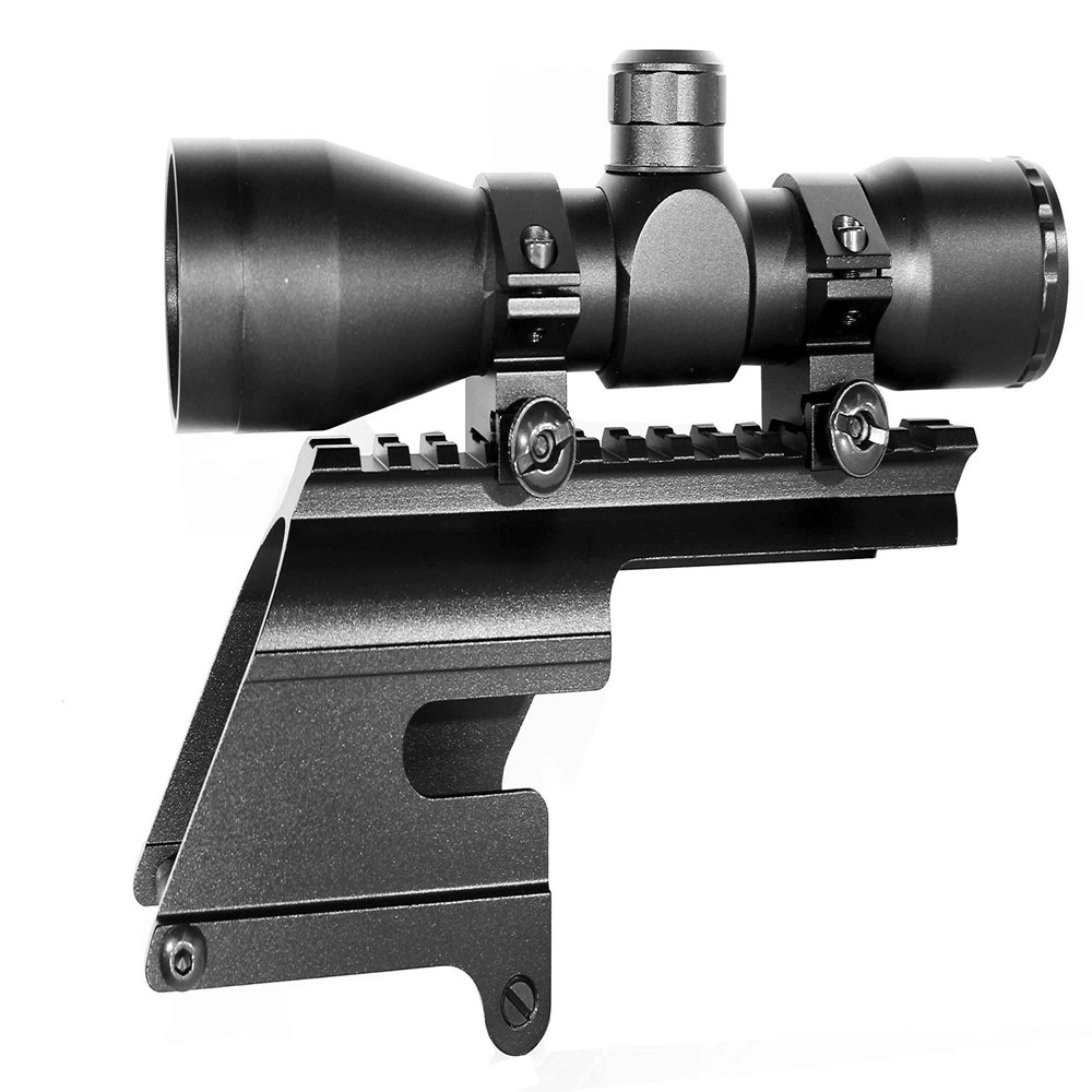 Trinity 4x32 Hunting Scope with Mount for Winchester 1400 Picatinny Weaver Mount Adapter Aluminum Black Tactical Optics Hunting Accessory mildot Reticle Target Range Gear Single Rail.
