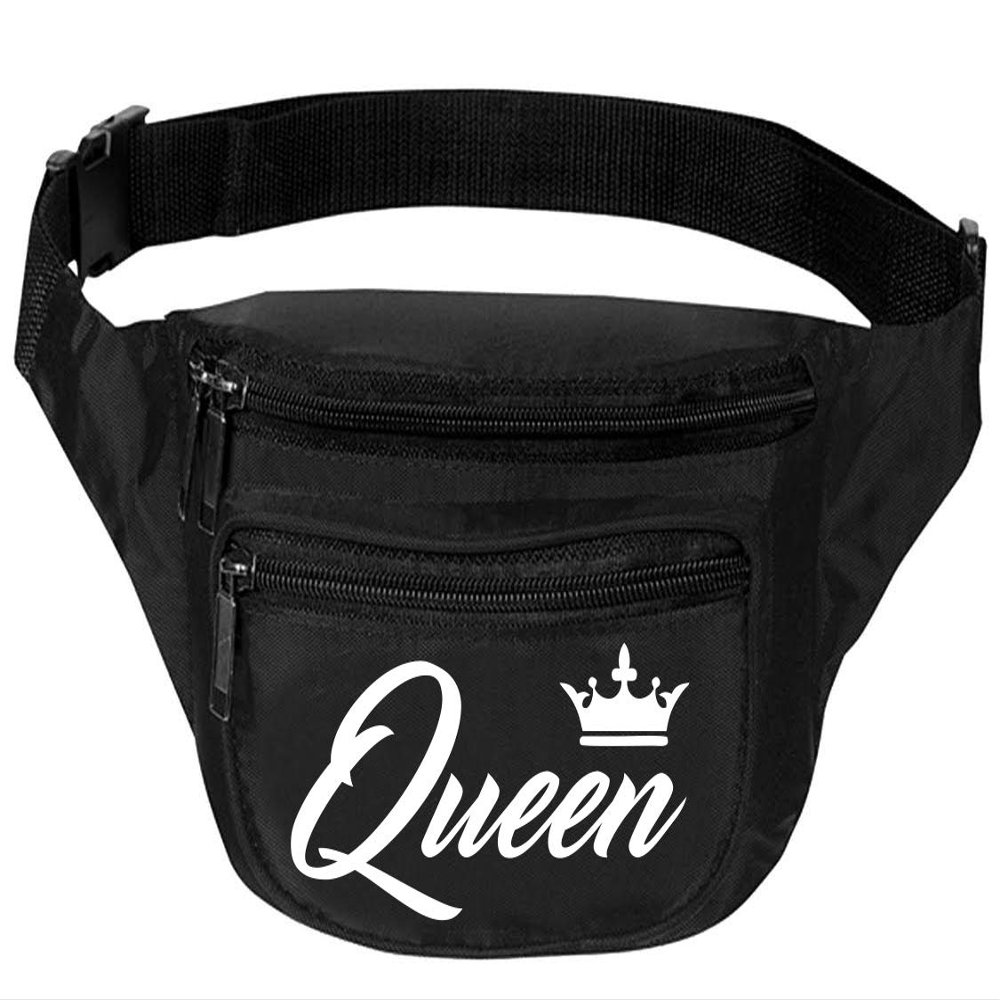 ALLNTRENDS Adult Waist Pack Queen Customized Travel Pack Cool Bag Funny Packs (Black)