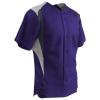 Champro Bull Pen Full Button Polyester Baseball Jersey, Youth Small, Purple,White,Graphite view 1