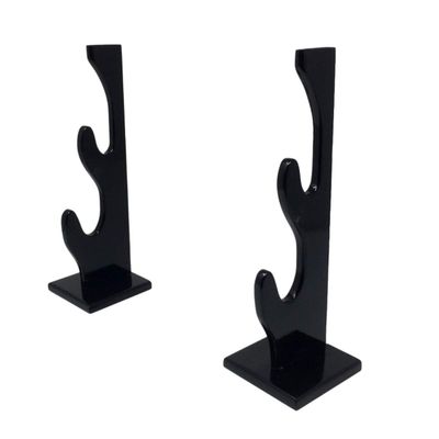 Two Tier Sword Display Rack with Double Standalone Base (Black)