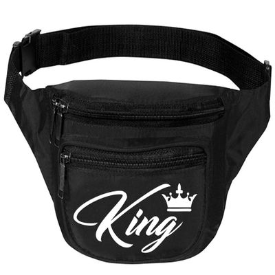 ALLNTRENDS Adult Waist Pack King Customized Travel Bag Sport Cool Funny Packs (Black)